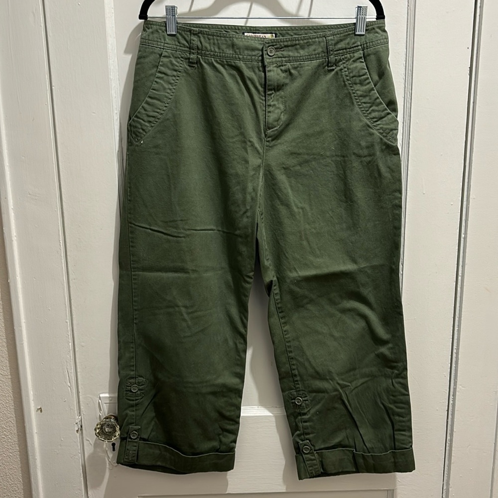 🛑 5/$20 Women's Caribbean Joe Olive Color Capri Size 14P